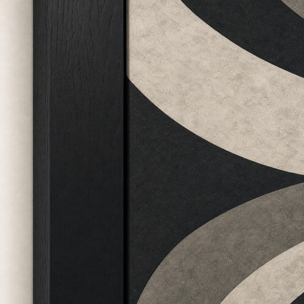 Woman Black White Stripes White Birds Wall Art floating frame wall art - 03_detail_closeup