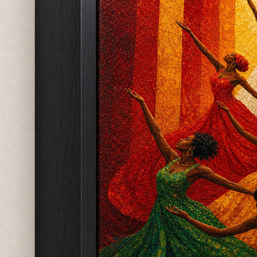 Colorful Women Celebration Dance Wall Art - 03_detail_closeup