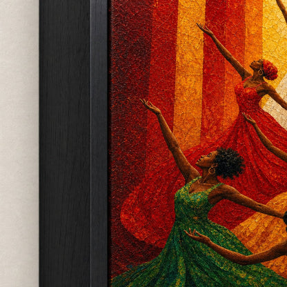 Colorful Women Celebration Dance Wall Art - 03_detail_closeup