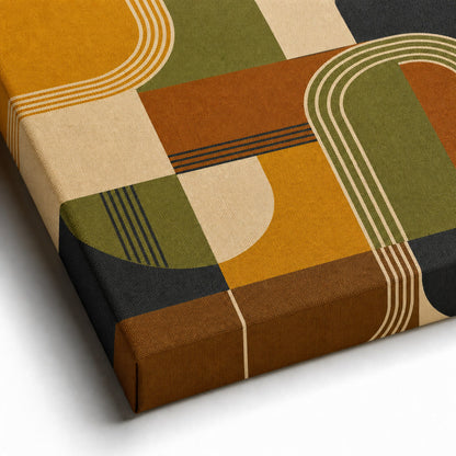 Mid-Century Bauhaus Statement Canvas Wall Art 01 - Canvas texture close-up detail