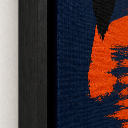 Orange Circle Minimalist Figures Floater Frame Canvas Wall Art — close-up detail in a floater frame