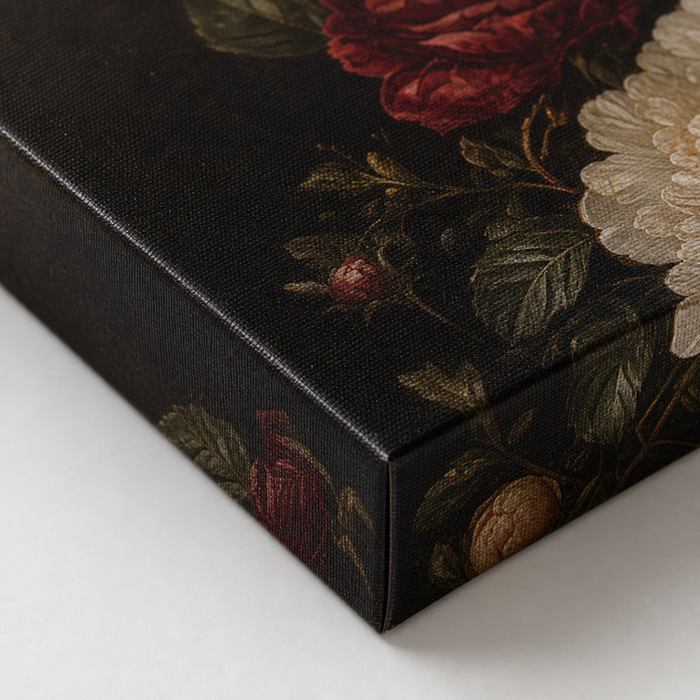 Victorian Dark Floral Canvas Wall Art - 03_detail_closeup