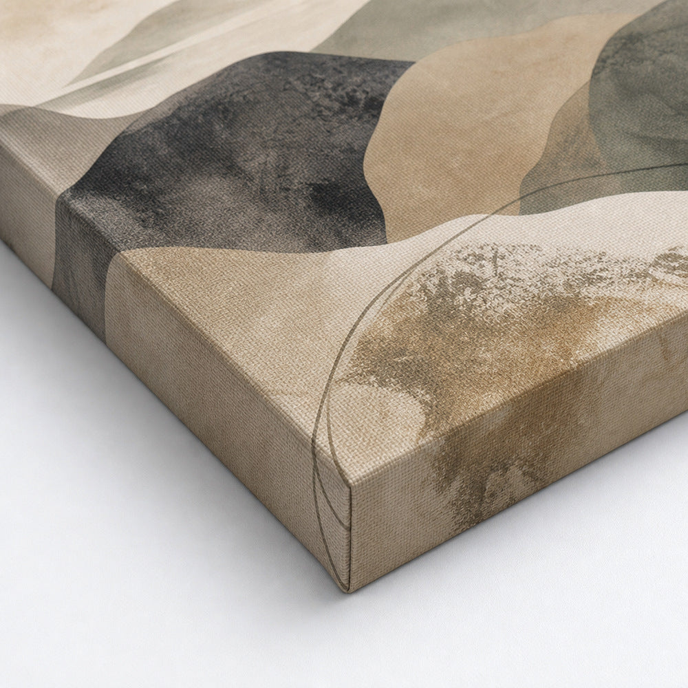 Japandi Abstract Stone Landscape Canvas Wall Art - 03_detail_closeup