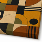 Mid-Century Bauhaus Modernist Modules Canvas Wall Art 04 - Canvas texture close-up detail