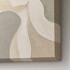 Minimalist Beige Textured Abstract Canvas Wall Art – Draft - Wrapped canvas fabric texture detail