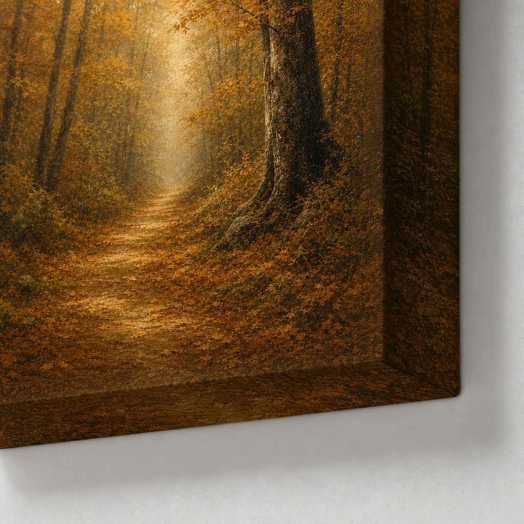 Autumn forest canvas print fabric texture close up