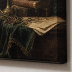 Dark Academia Library Canvas Wall Art side edge canvas print