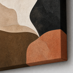 Beige Black Terracotta Abstract Canvas Wall Art – Draft - Wrapped canvas fabric texture detail
