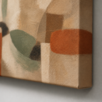 Earth Tone Modern Abstract Sofa Canvas Wall Art – Draft - Wrapped canvas fabric texture detail