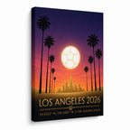 Los Angeles 2026 Golden Stage Soccer Canvas Wall Art 03 white background left-view wrapped canvas main image