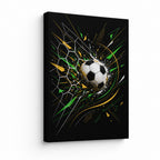 Geometric Net Breakthrough Soccer Canvas Wall Art 05 white background left-view wrapped canvas main image