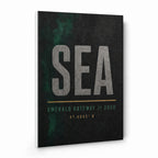 SEA Airport Code Coordinates Canvas Wall Art room wall decor mockup