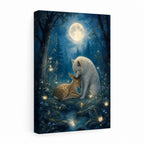 Moonlit Forest Glowing Plants Healing Canvas Wall Art 04 white background left-view wrapped canvas main image