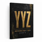 YYZ Airport Code Coordinates Canvas Wall Art 05 white background left-view wrapped canvas main image