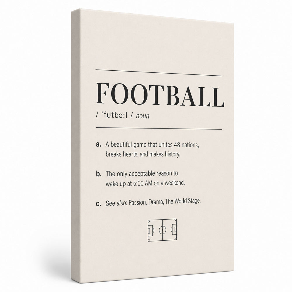 FOOTBALL Definition Football Culture Canvas Wall Art 01 white background left-view wrapped canvas main image