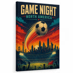 Game Night Vintage City Soccer Canvas Wall Art room wall decor mockup
