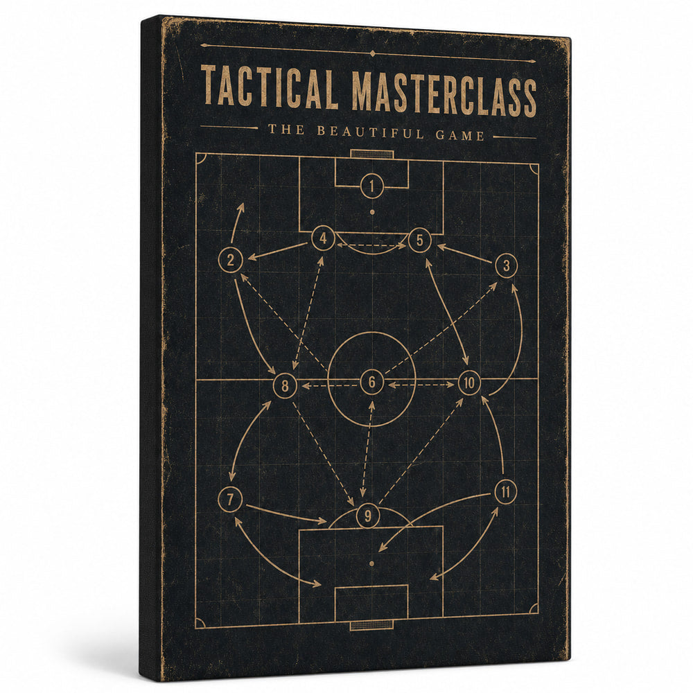Tactical Masterclass Industrial Soccer Canvas Wall Art 03 white background left-view wrapped canvas main image