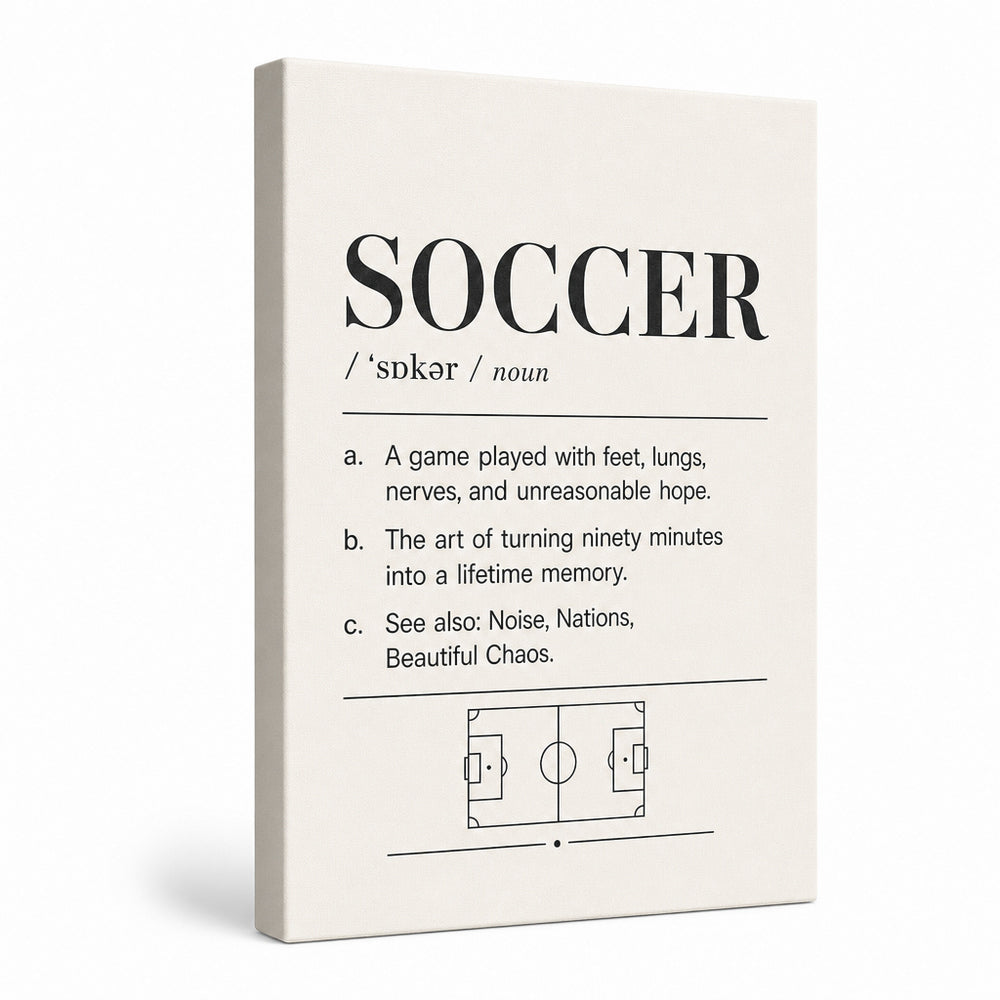 SOCCER Definition Football Culture Canvas Wall Art 03 white background left-view wrapped canvas main image
