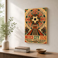 Mexico City 2026 Aztec Totem Soccer Canvas Wall Art 03 12×18 inch thin wrapped canvas wall mockup