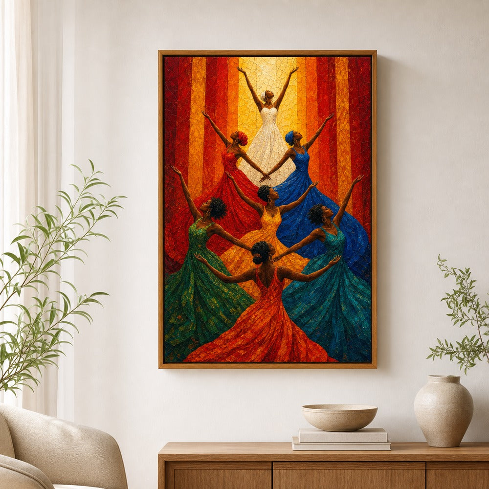 Colorful Women Celebration Dance Wall Art - 04