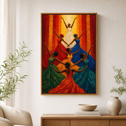 Colorful Women Celebration Dance Wall Art - 04