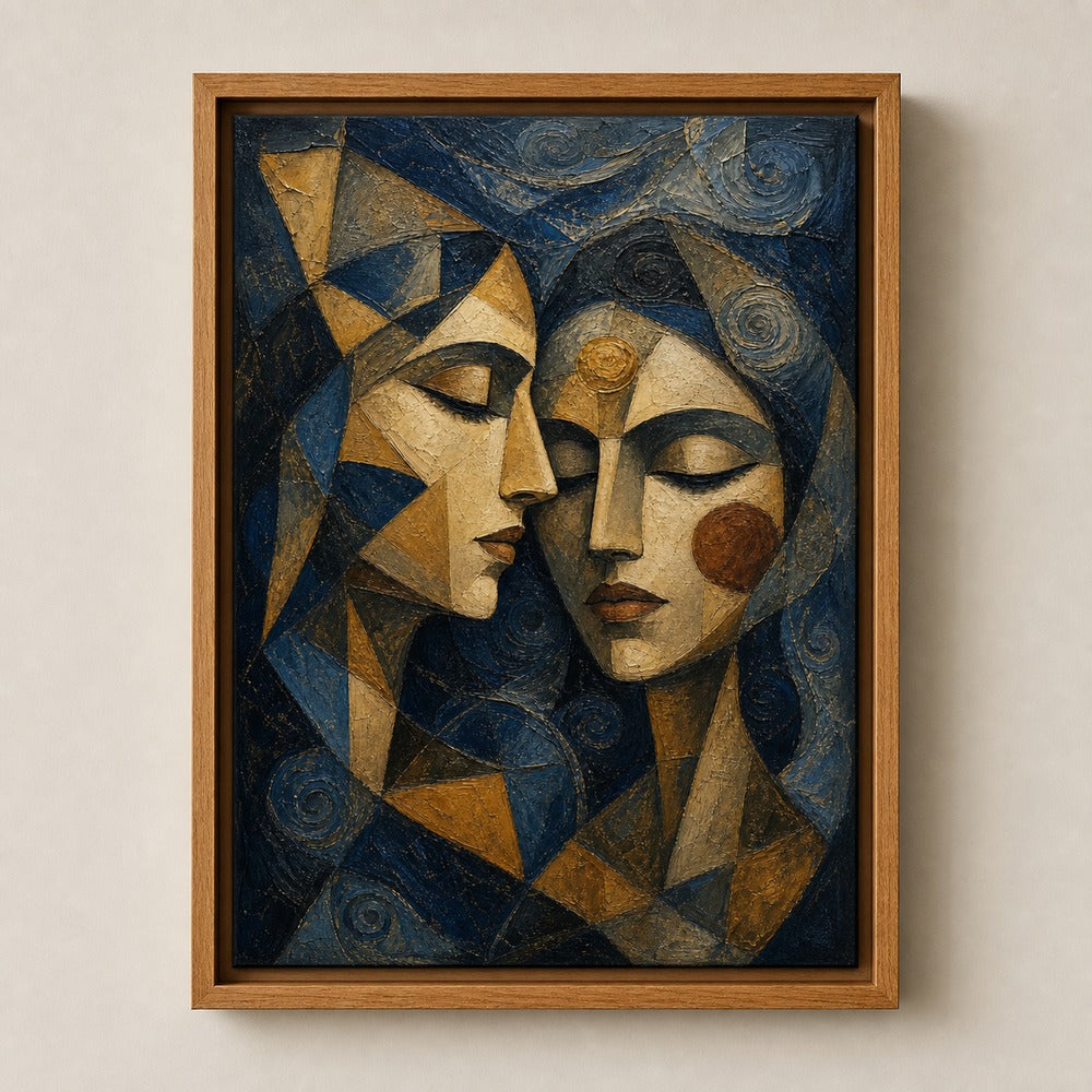 Intimate Cubist Women Faces Wall Art - 04