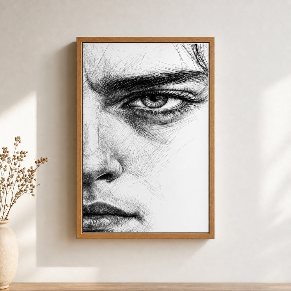 Extreme Eye Pen Sketch Wall Art floating frame wall art - 04