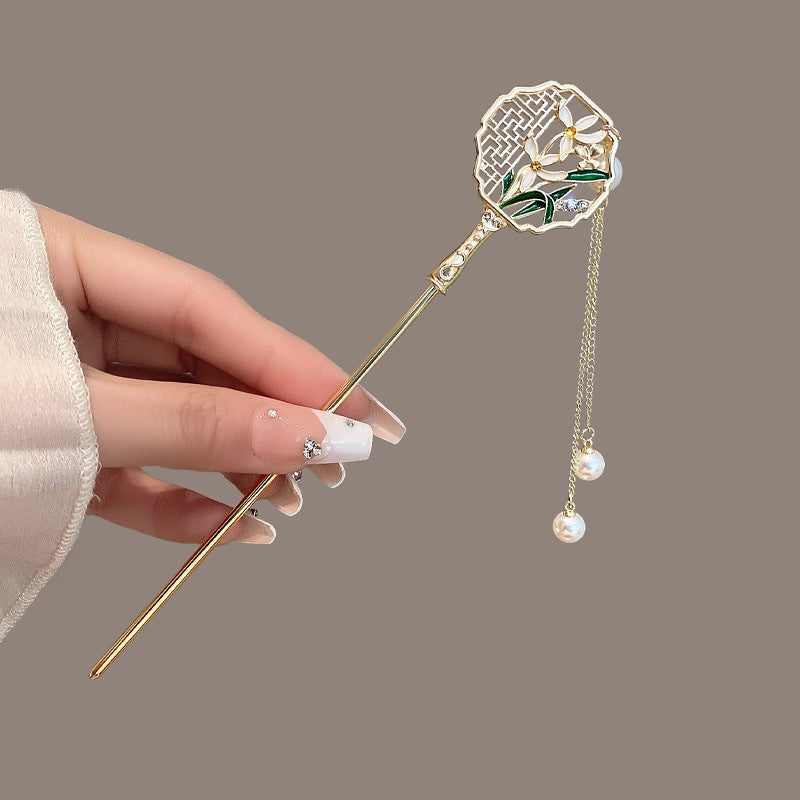 Horquilla con borlas estilo abanico, horquilla retro, accesorios para el cabello