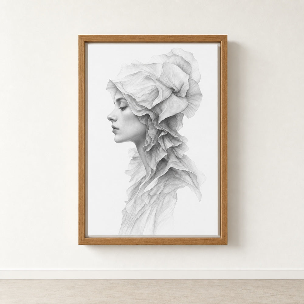 Surreal Side Female Fabric Pencil Wall Art floating frame wall art - 04