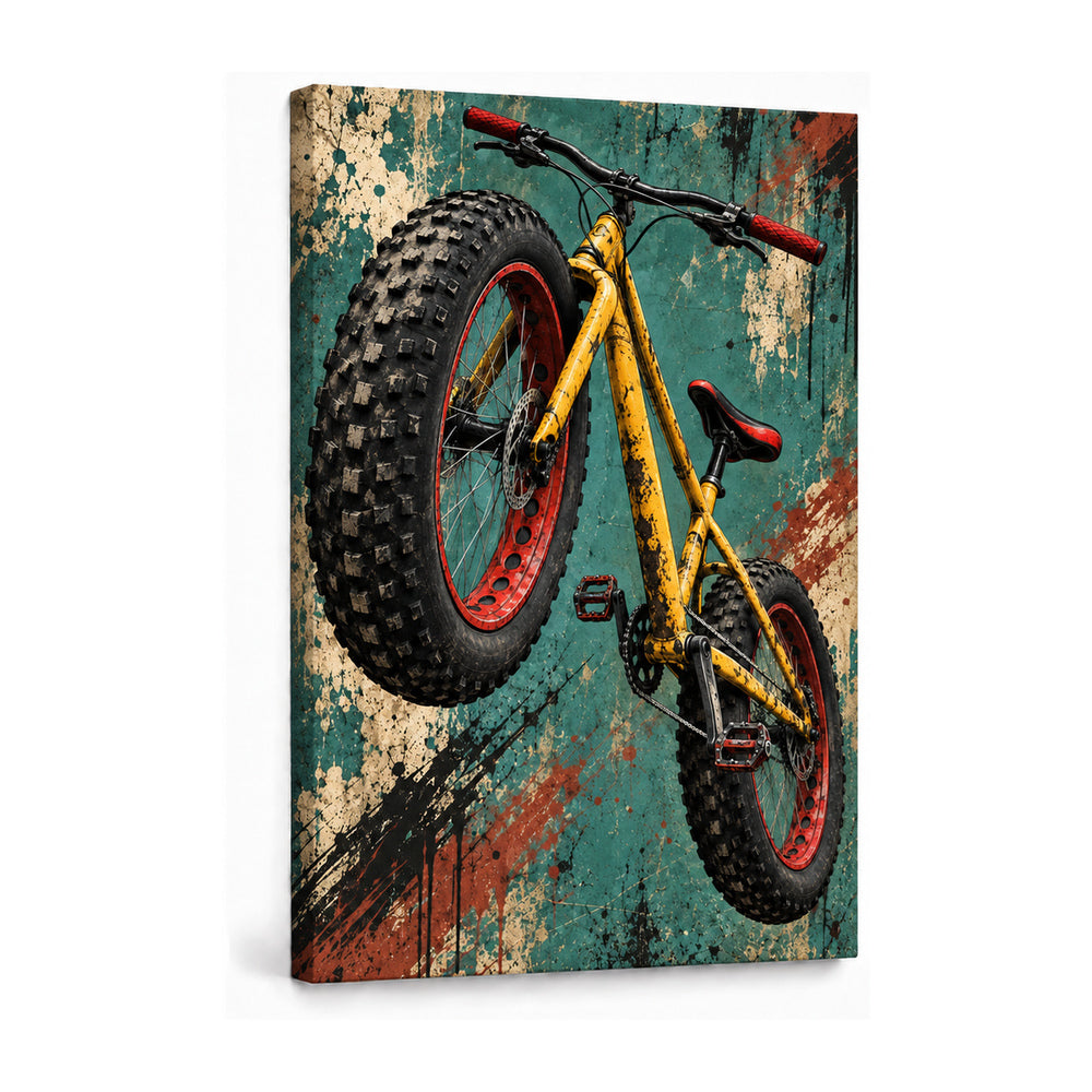 fat-tire bicycle graffiti artwork stretched canvas print