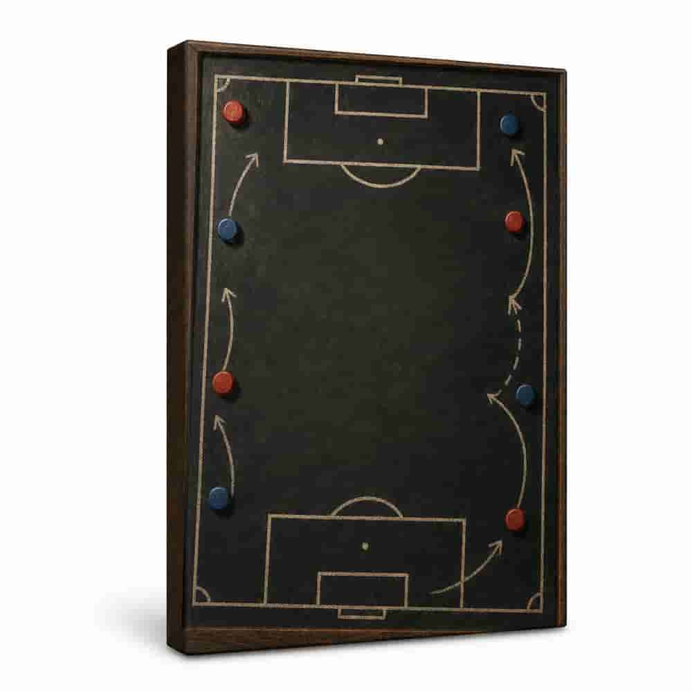 Custom Coach Dad Master Plan Canvas Wall Art white background left side wrapped canvas main image generated with gpt-image-2