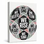 One Team One Heart Chant Typography Canvas Wall Art white background left side wrapped canvas main image