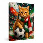 Orange Tabby Soccer Fan Canvas Wall Art white background left side wrapped canvas main image