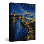Riverside Starry Stadium Soccer Canvas Wall Art white background left side wrapped canvas main image