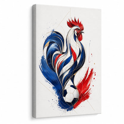 France Rooster National Pride Soccer Canvas Wall Art - soccer canvas wall art by JOJOShop