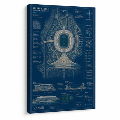 Host City Stadium Masterplan Canvas Wall Art - soccer canvas wall art by JOJOShop