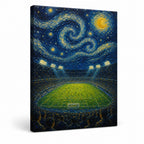 Starry Night Stadium Soccer Canvas Wall Art white background left side wrapped canvas main image