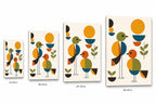 Abstract Birds Mid-Century Canvas Wall Art canvas wall art