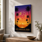 Los Angeles 2026 Golden Stage Soccer Canvas Wall Art 05 12×18 inch thin wrapped canvas wall mockup