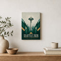 Seattle 2026 Emerald Roar Soccer Canvas Wall Art 01 12×18 inch thin wrapped canvas wall mockup
