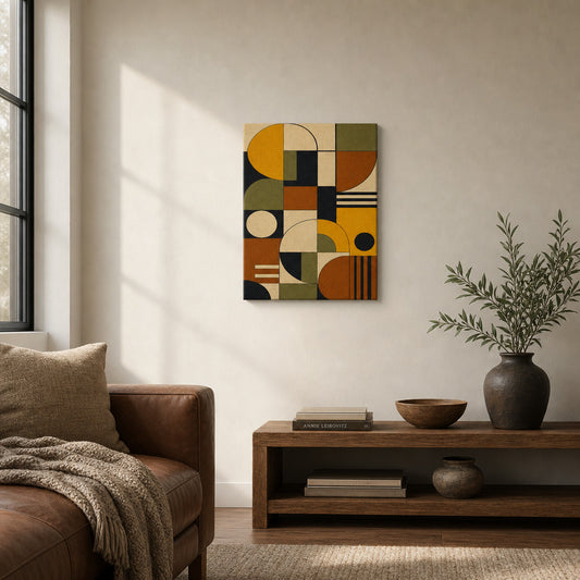 Mid-Century Bauhaus Modernist Modules Canvas Wall Art 04 - SKU wall mockup 12×18 inch