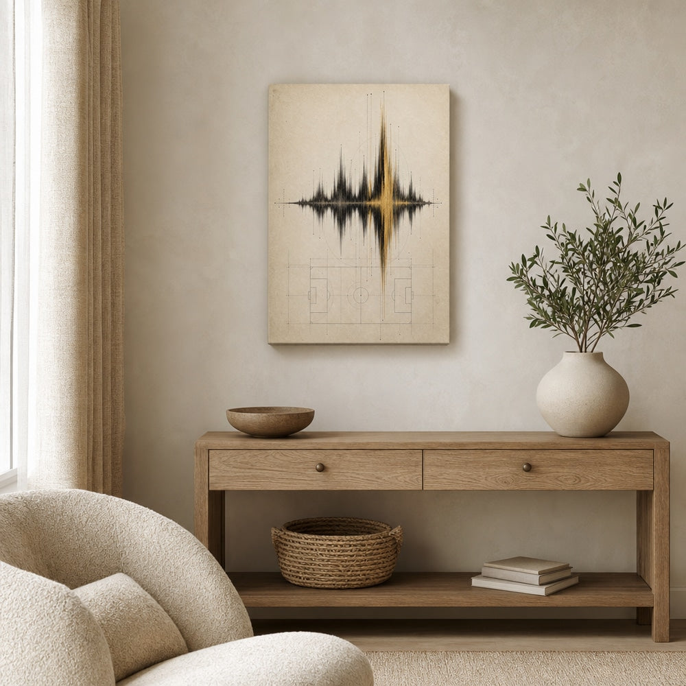 Ivory Archive Soundwave Soccer Canvas Wall Art 12×18 inch thin wrapped canvas wall mockup
