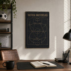 Tactical Masterclass Industrial Soccer Canvas Wall Art 03 12×18 inch thin wrapped canvas wall mockup