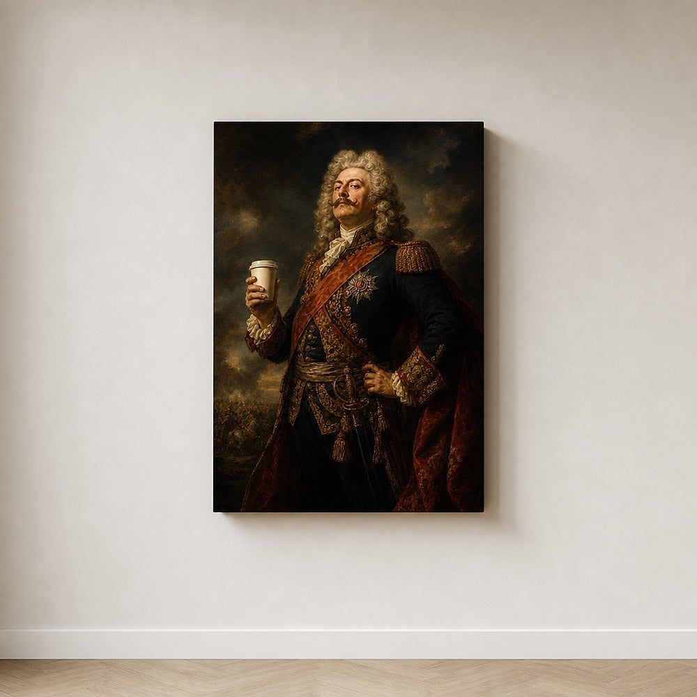 Baroque General Coffee Canvas Wall Art 04 12×18 inch thin wrapped canvas wall mockup