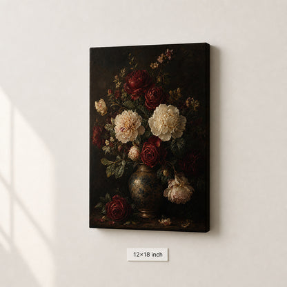Victorian Dark Floral Canvas Wall Art - 04_sku_12x18_wall