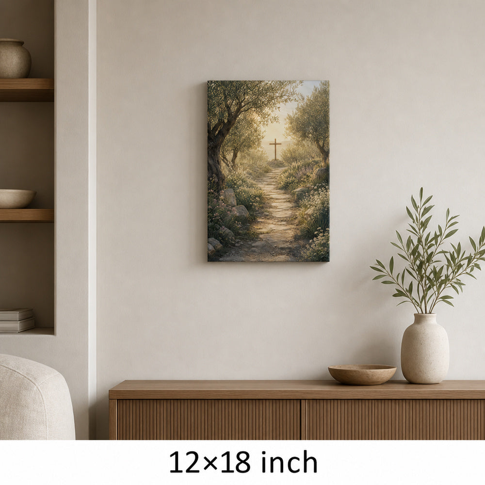 Soft Morning Cross Garden Canvas Wall Art - 04_sku_12x18_wall