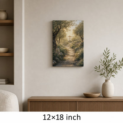 Soft Morning Cross Garden Canvas Wall Art - 04_sku_12x18_wall
