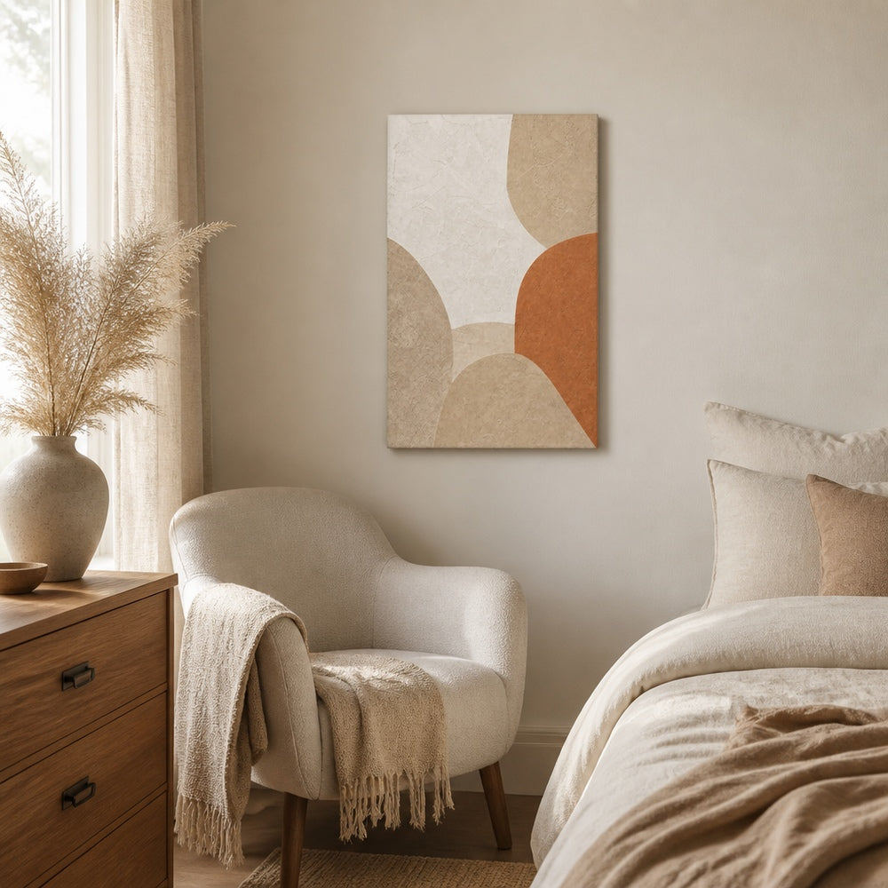 Japandi Plaster Abstract Healing Canvas Wall Art 01 12×18 inch thin wrapped canvas wall mockup