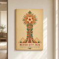 Mexico City 2026 Aztec Totem Soccer Canvas Wall Art 04 12×18 inch thin wrapped canvas wall mockup