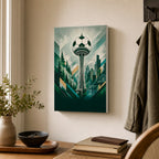 Seattle 2026 Emerald Roar Soccer Canvas Wall Art 05 12×18 inch thin wrapped canvas wall mockup